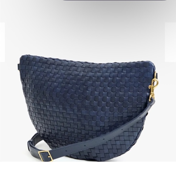 Clare V Grande Fanny Woven Checker Bleu Marine - Picture 2 of 6